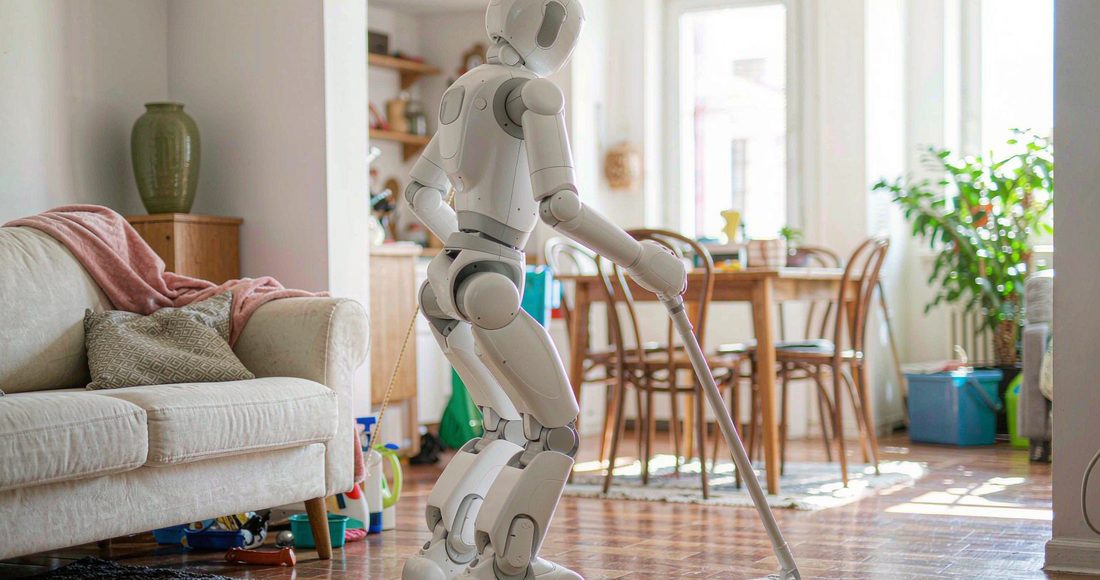 Household robot mopping the floor in a real living-room testbed